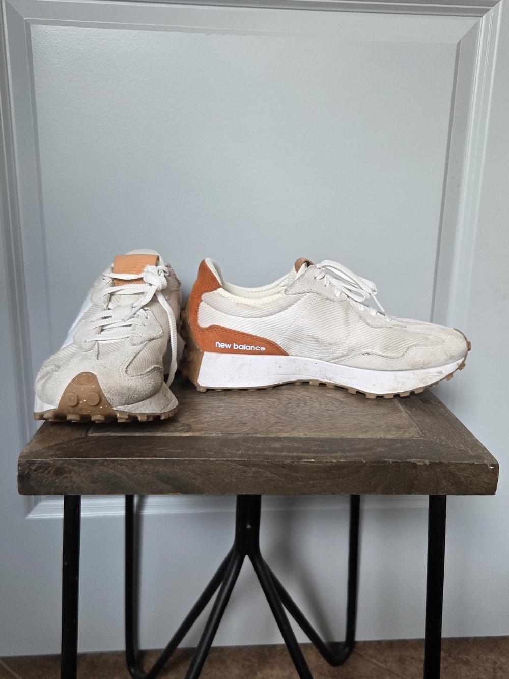 New Balance Beige & Rust Retro Runner Sneakers